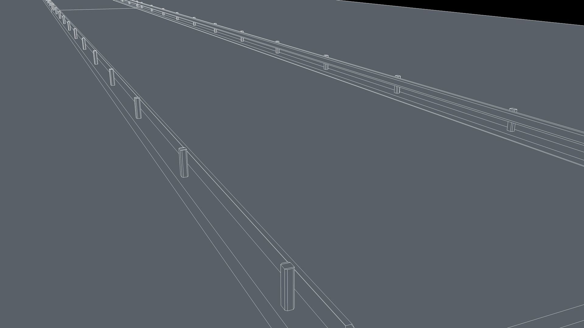 Highway in middle of field Low-poly 3D model_7