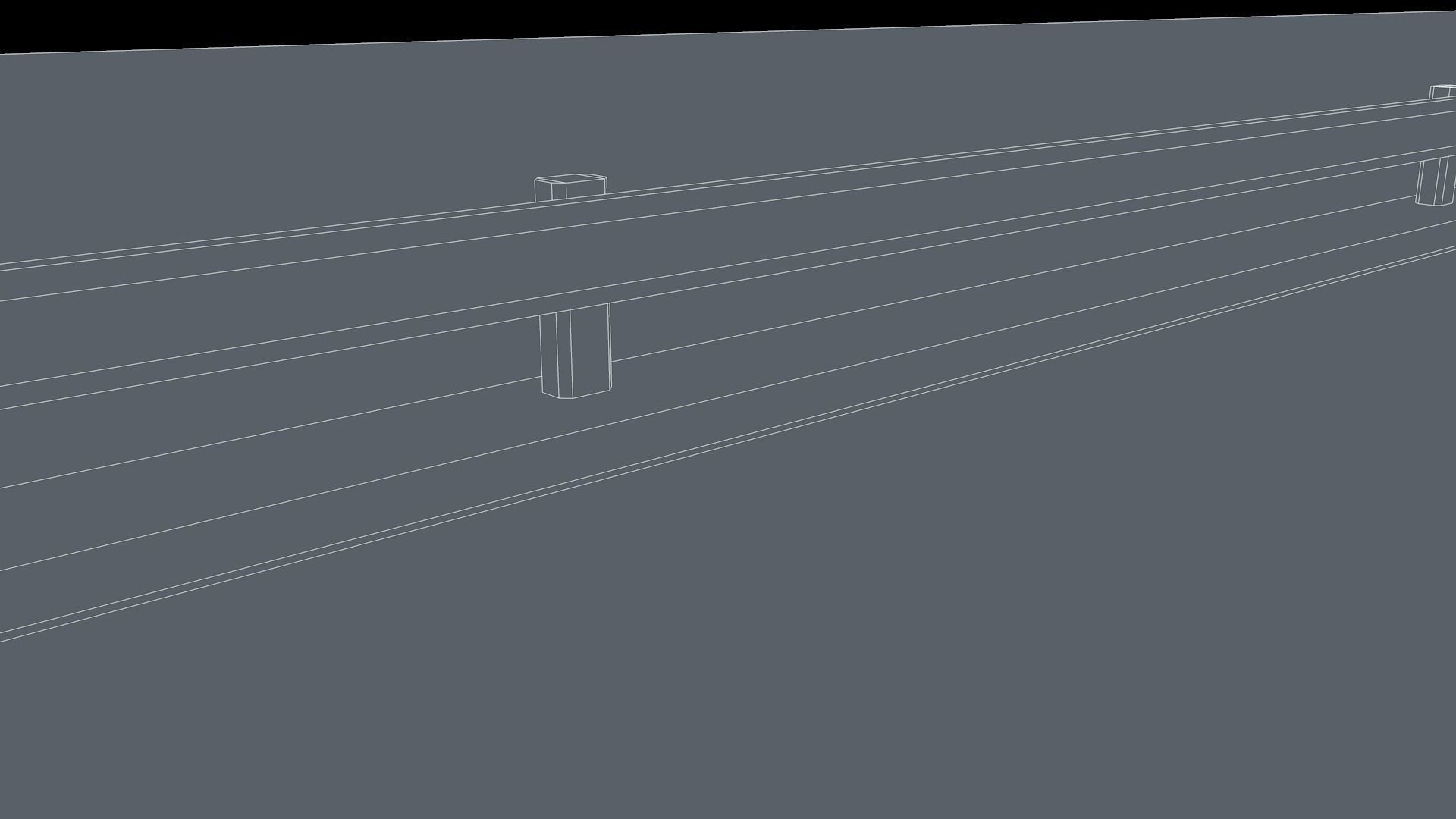 Highway in middle of field Low-poly 3D model_8