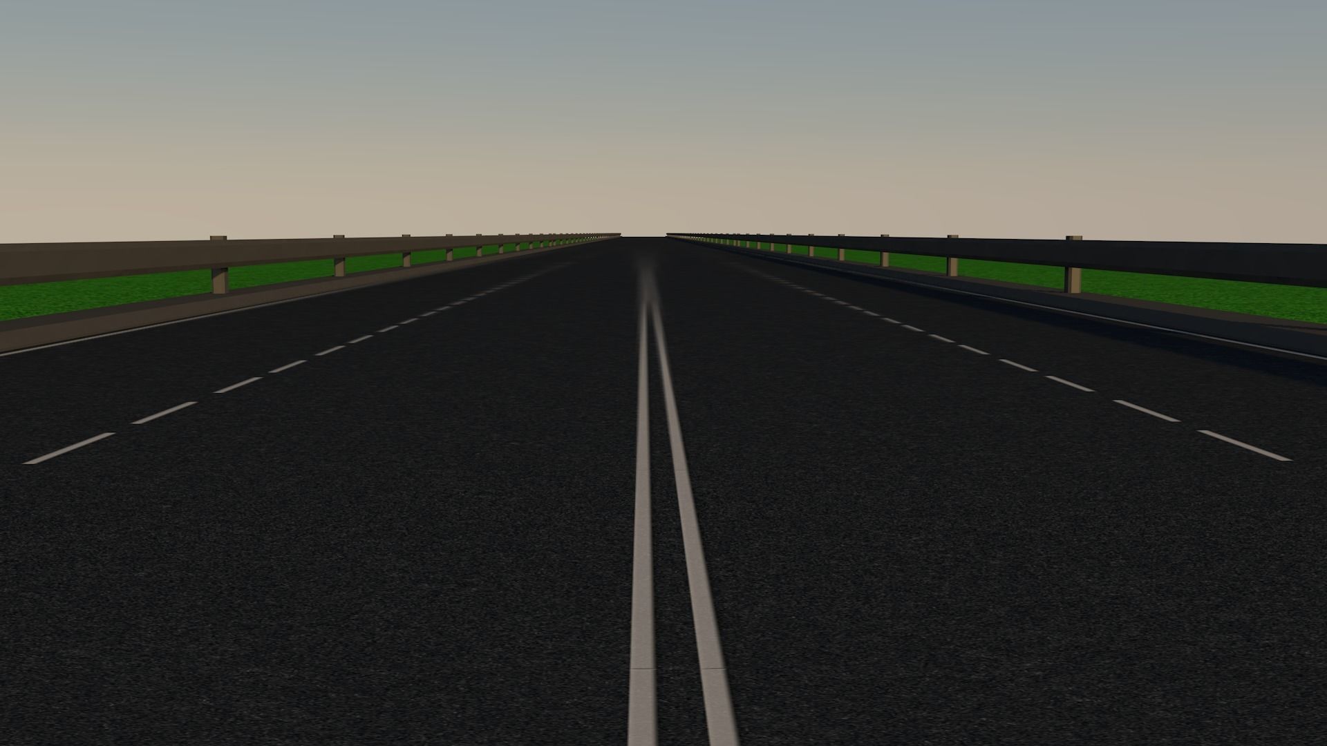 Highway in middle of field Low-poly 3D model_2