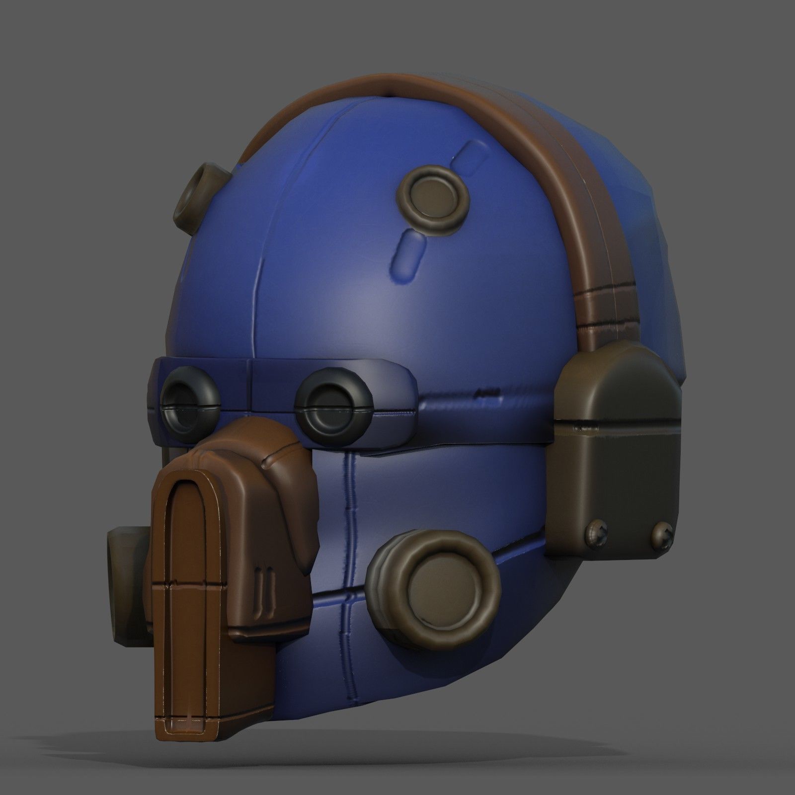 Helmet scifi military combat 3d model low poly  Low-poly 3D model_5