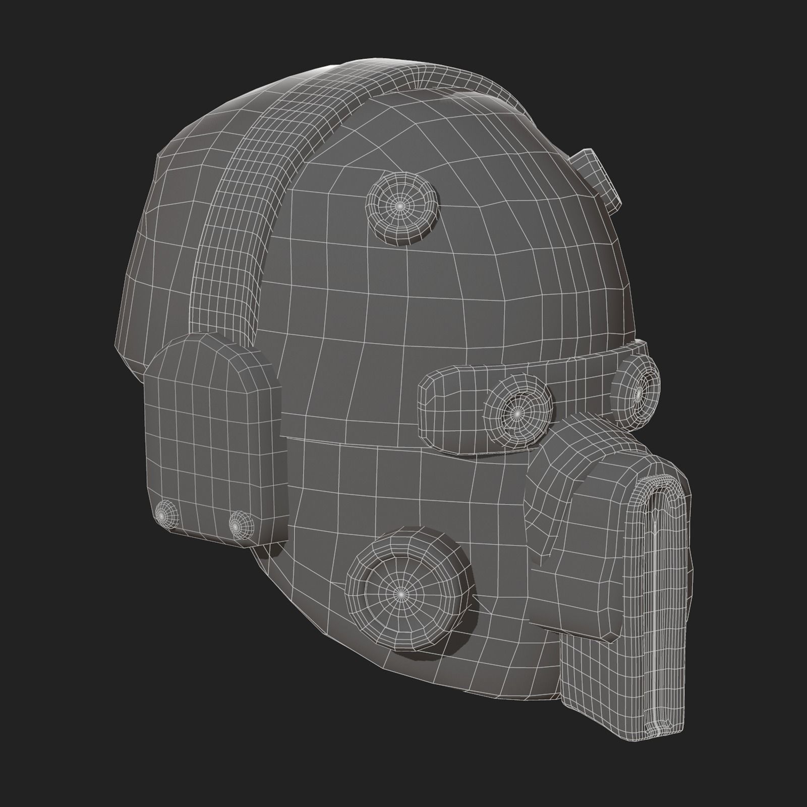 Helmet scifi military combat 3d model low poly  Low-poly 3D model_10