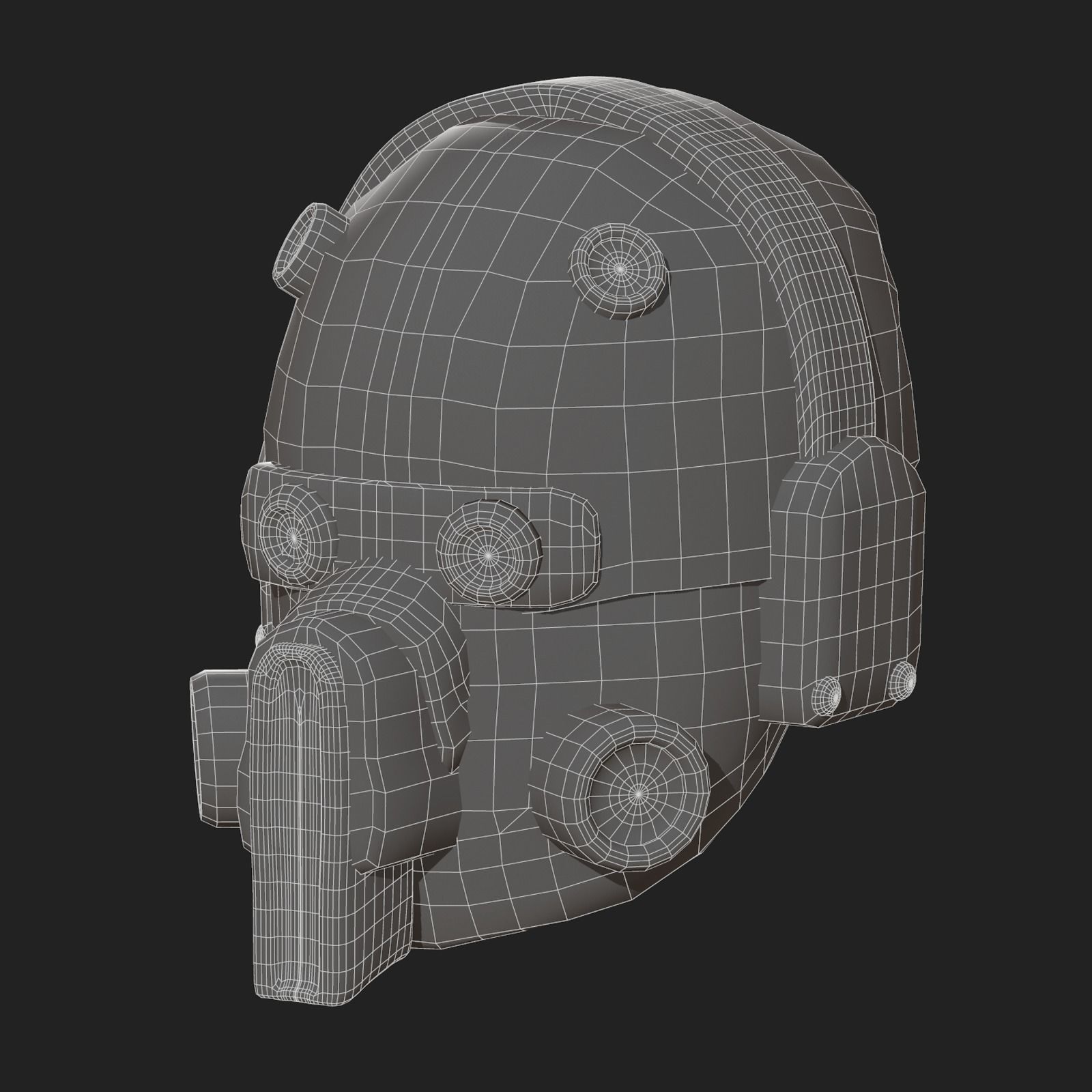 Helmet scifi military combat 3d model low poly  Low-poly 3D model_12