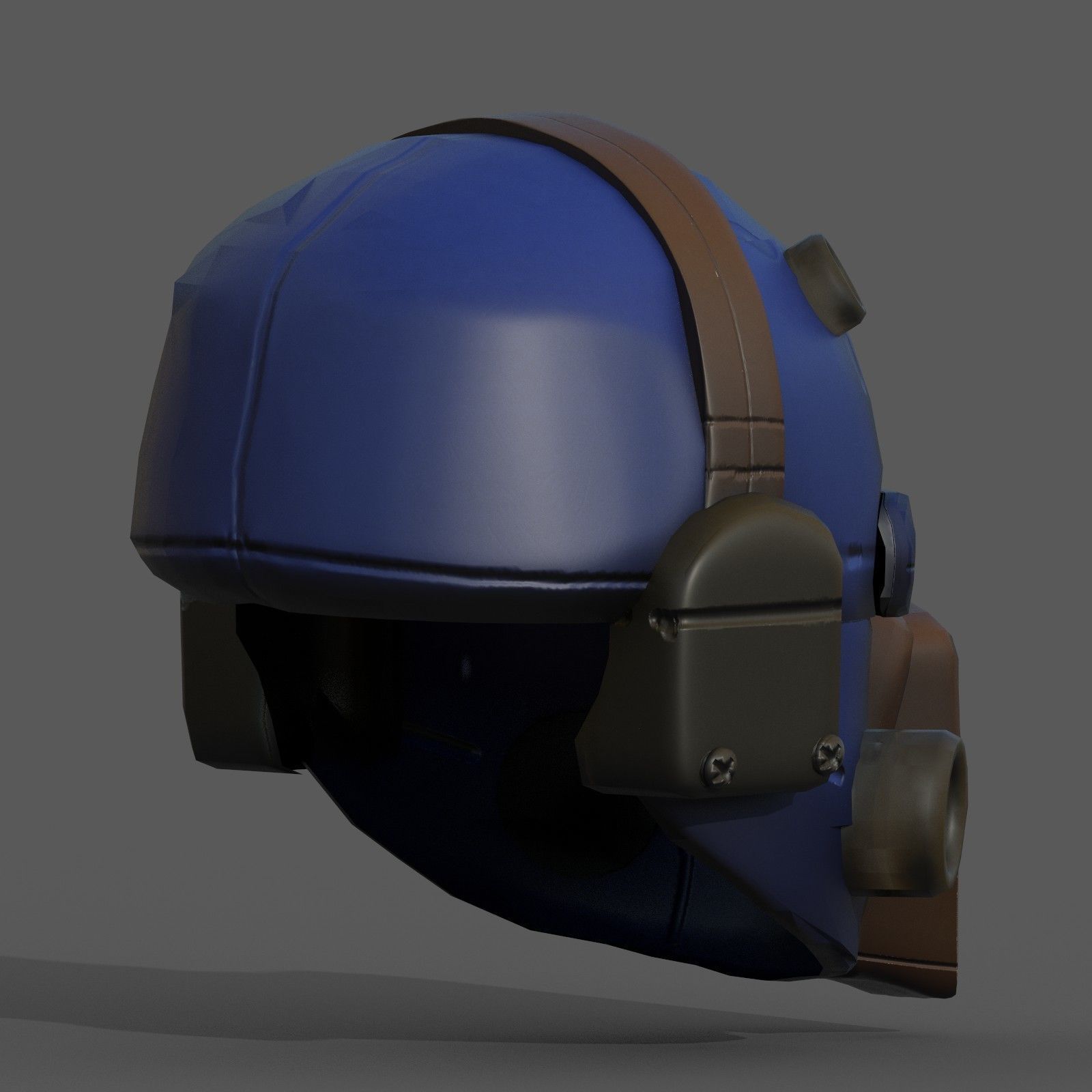 Helmet scifi military combat 3d model low poly  Low-poly 3D model_7