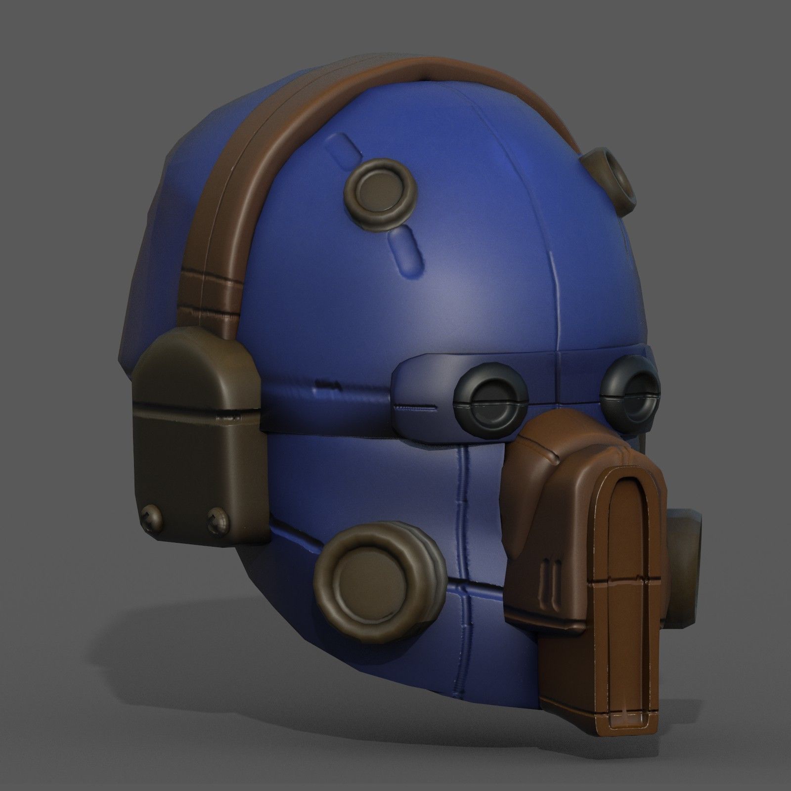 Helmet scifi military combat 3d model low poly  Low-poly 3D model_6