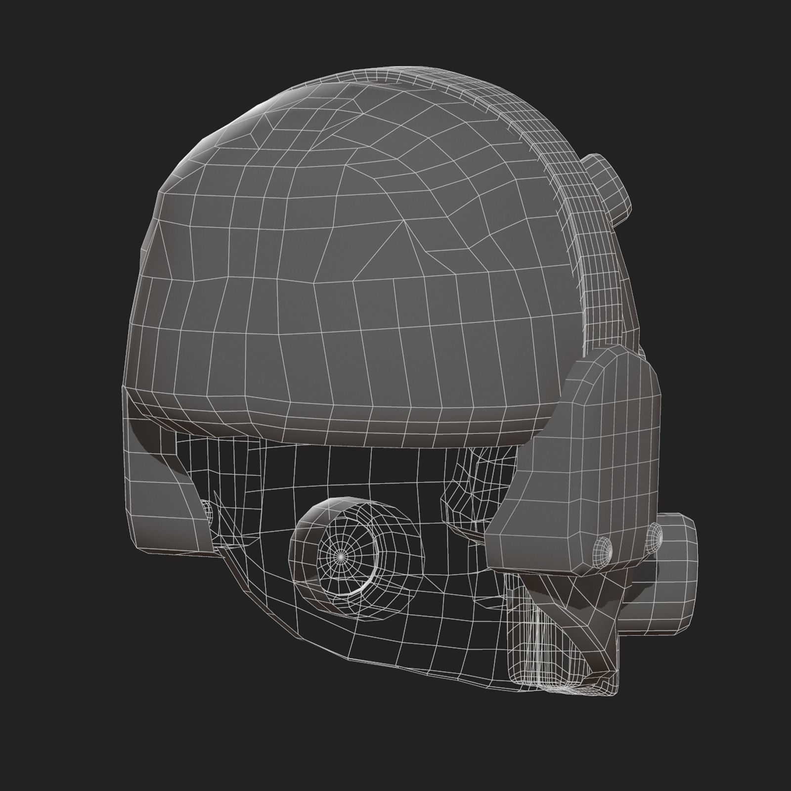 Helmet scifi military combat 3d model low poly  Low-poly 3D model_11