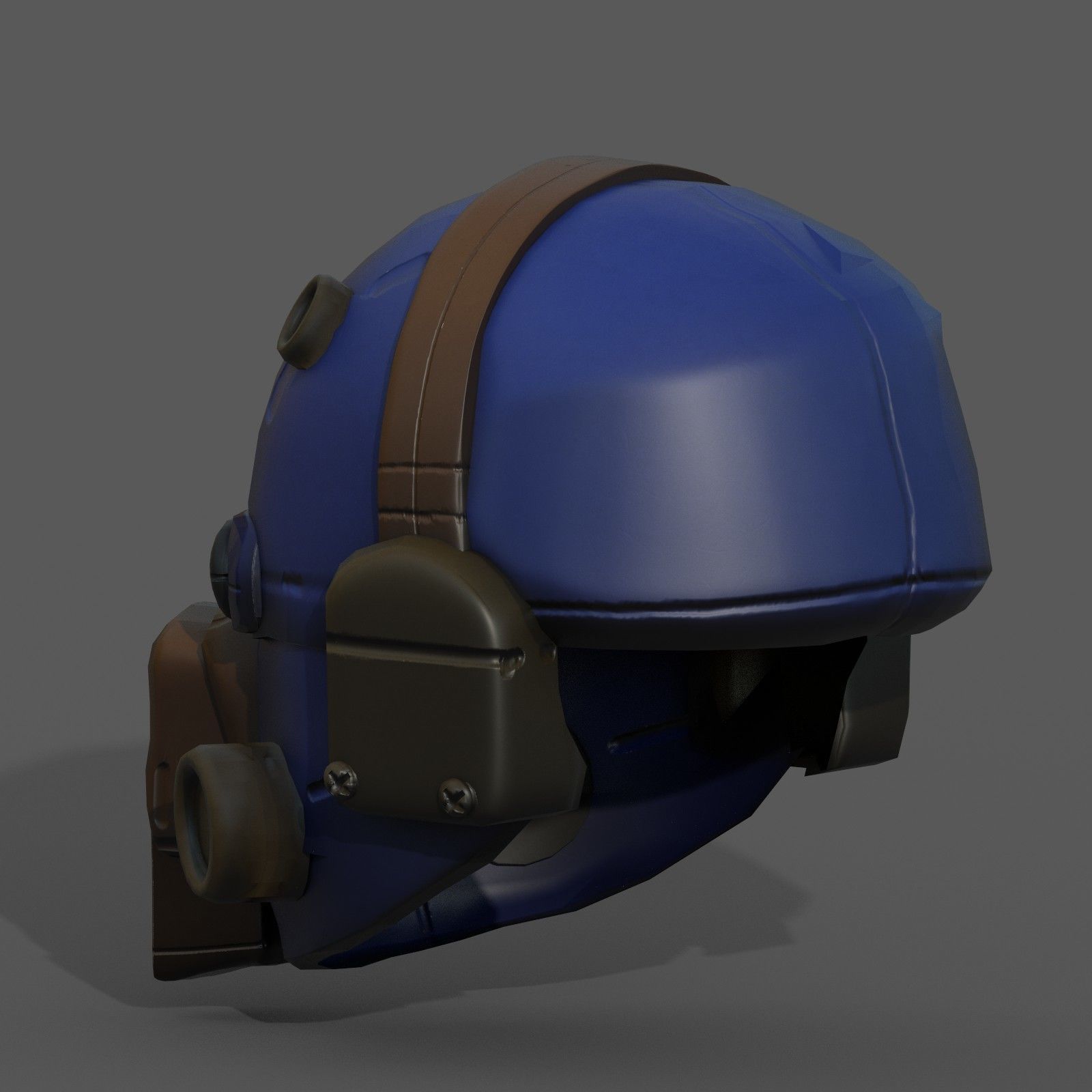 Helmet scifi military combat 3d model low poly  Low-poly 3D model_4