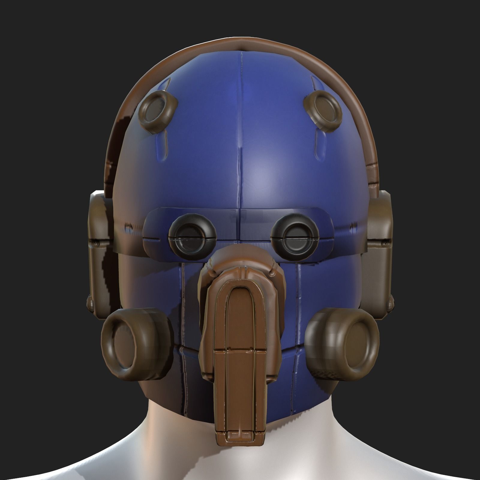 Helmet scifi military combat 3d model low poly  Low-poly 3D model_2