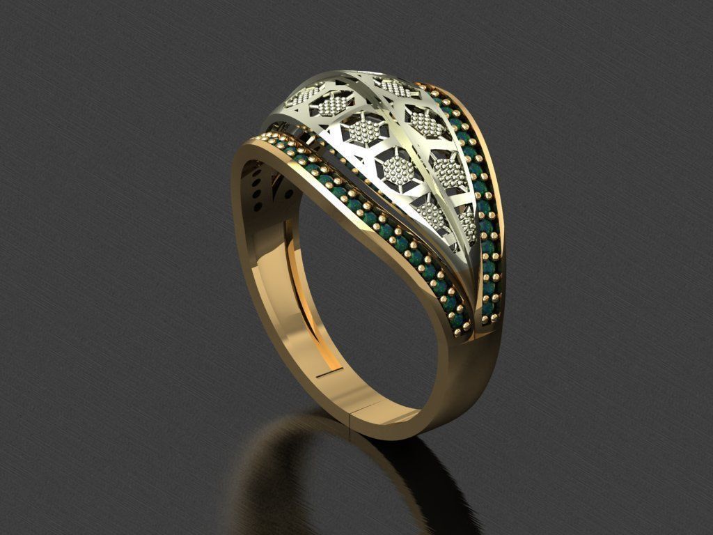 P4- Diamond ring 3D print model_3