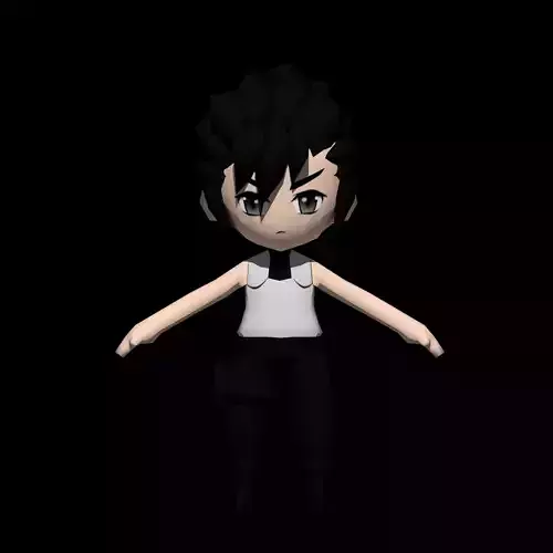 Low Poly Ninja Chibi Character Game Ready Low-poly 3D model