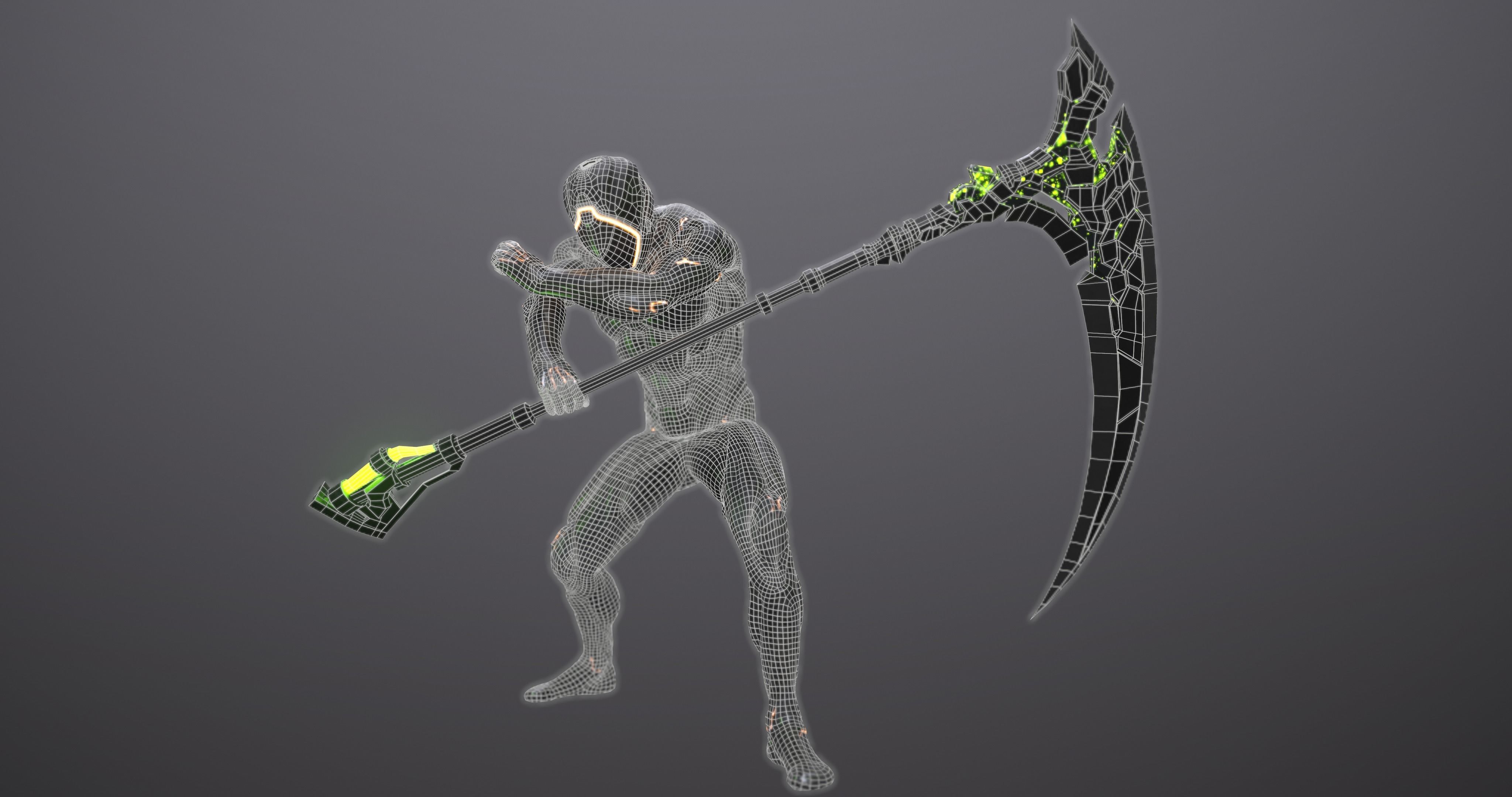 SCI-FI RAPTOR SCYTHE Low-poly 3D model_5