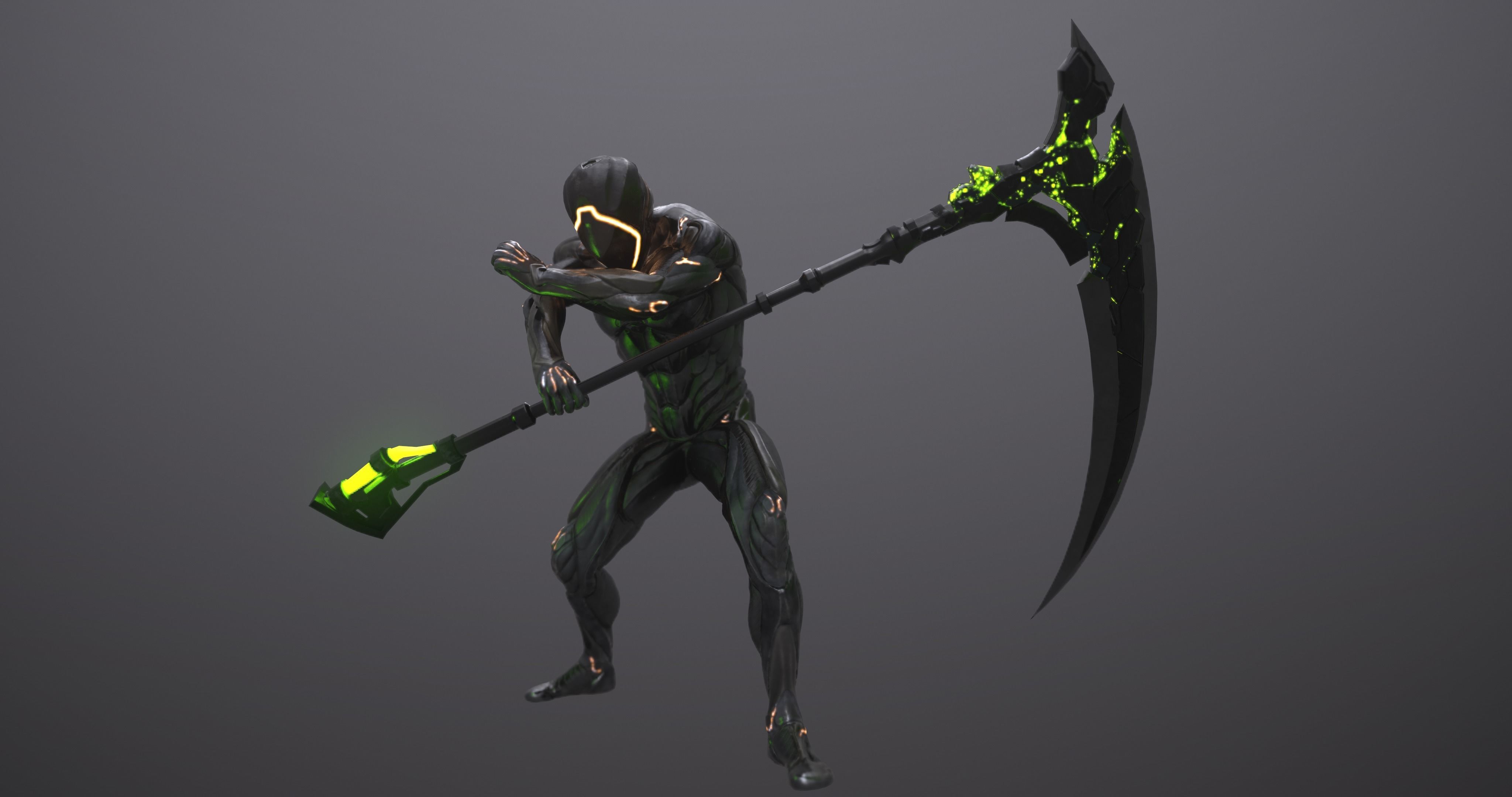 SCI-FI RAPTOR SCYTHE Low-poly 3D model_4
