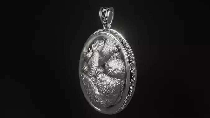 Sloth Cameo Pendant 3D print model