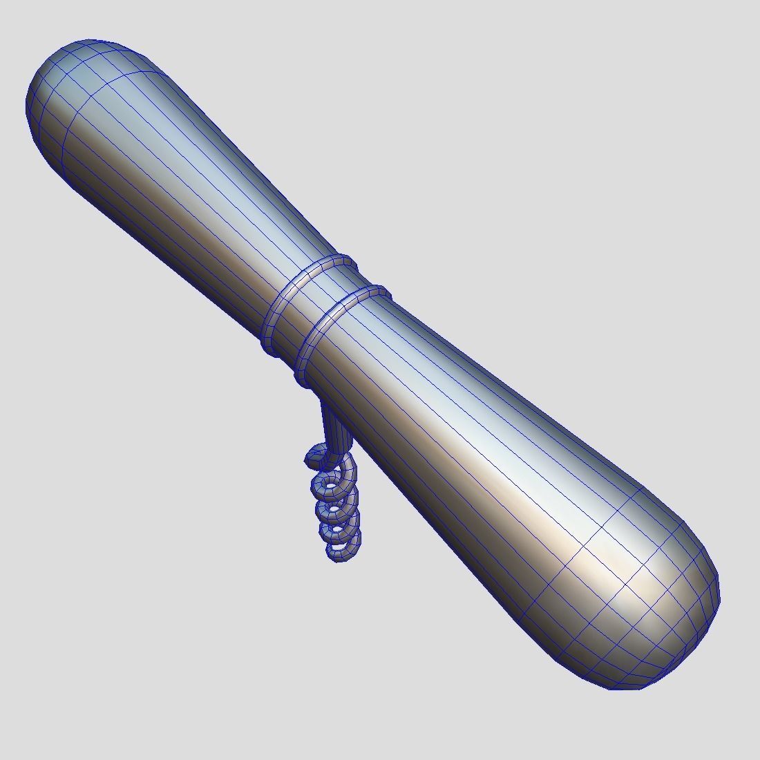 Corkscrew 2 wooden wine Low-poly 3D model_7