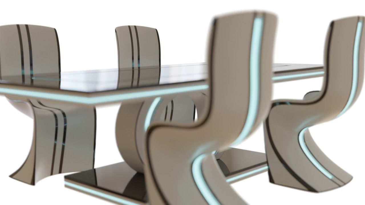 Scifi Chair Futuristic Interior Decoration Low-poly 3D model_3