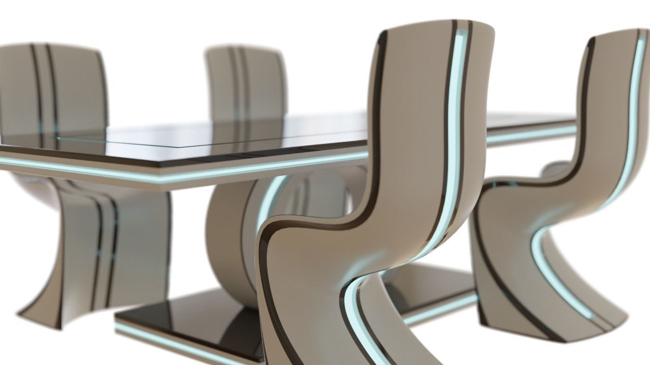 Scifi Chair Futuristic Interior Decoration Low-poly 3D model_4