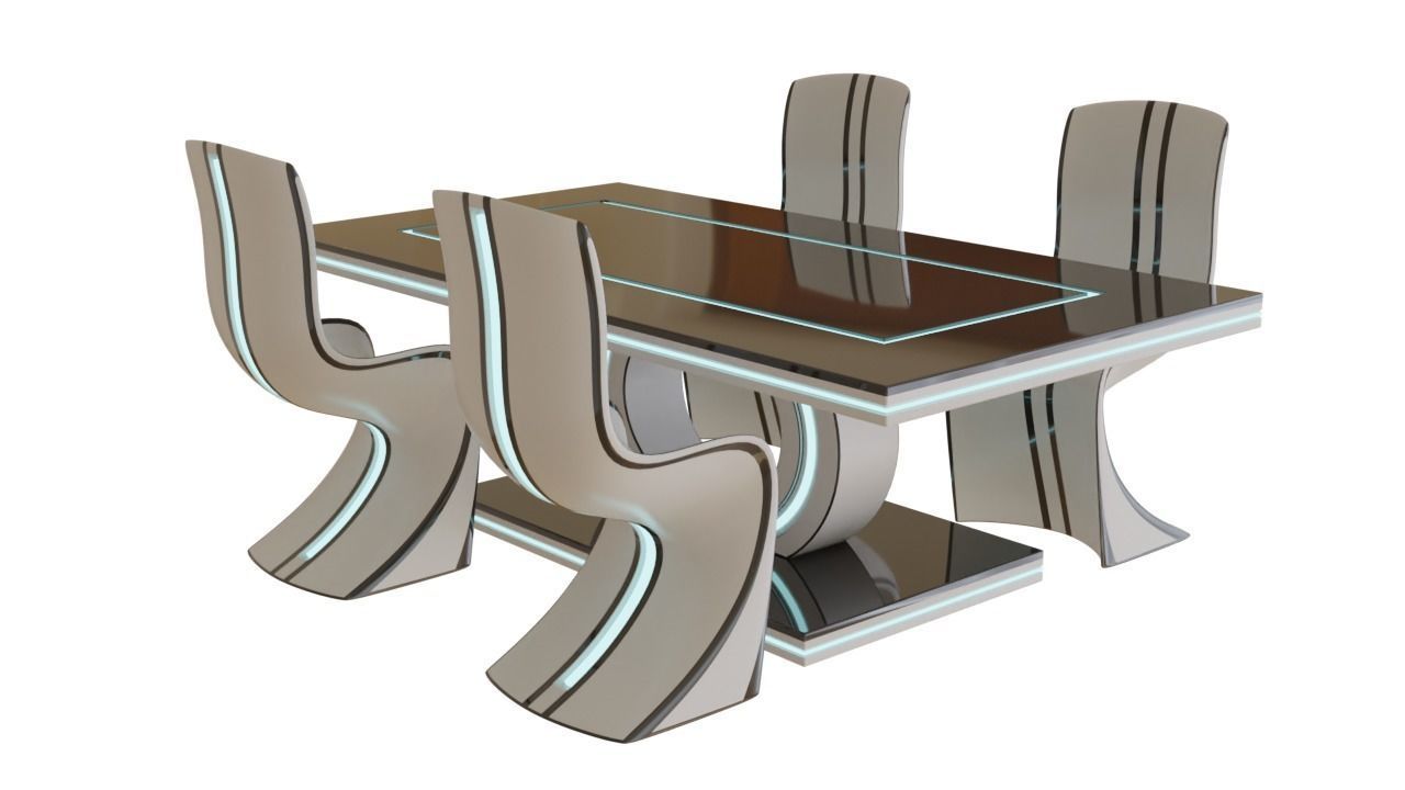 Scifi Chair Futuristic Interior Decoration Low-poly 3D model_28