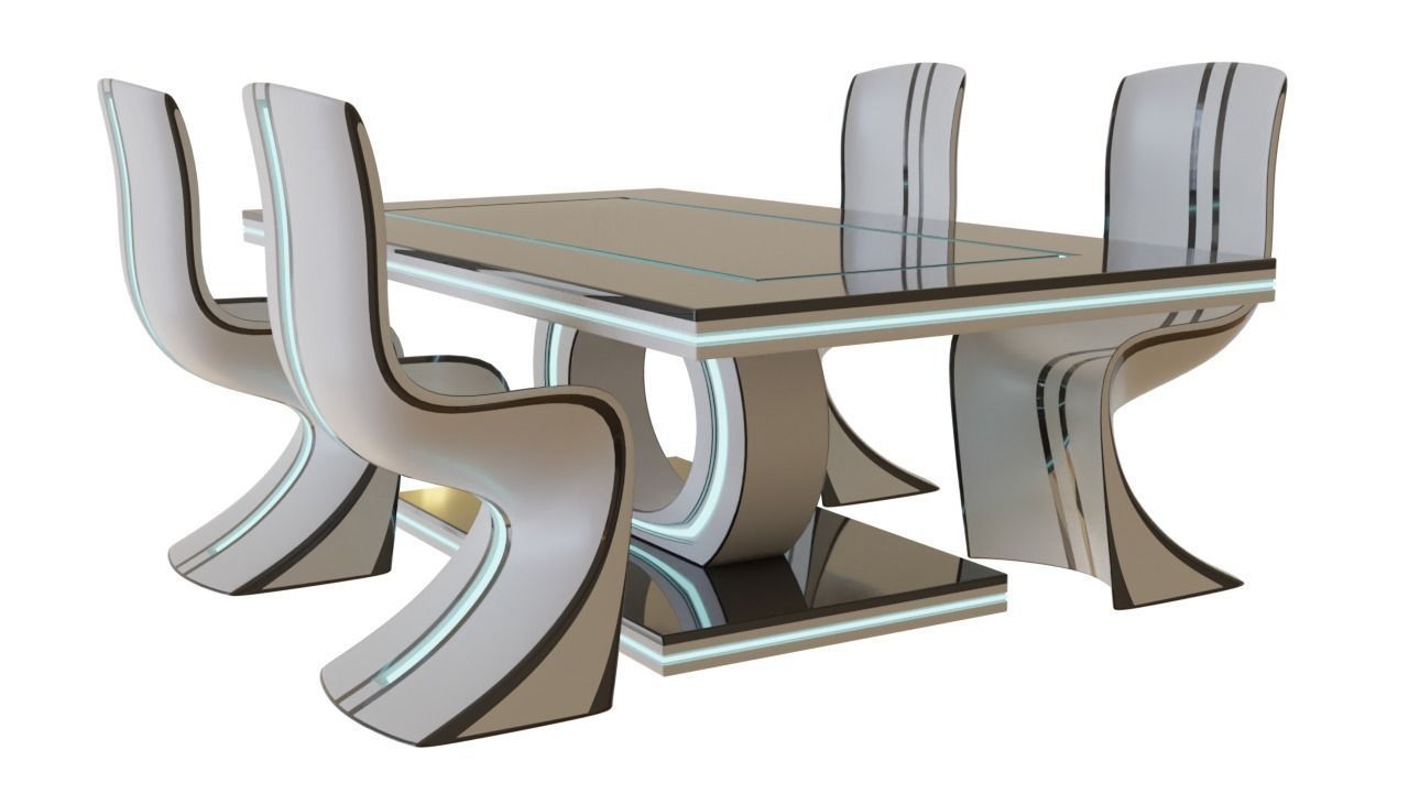 Scifi Chair Futuristic Interior Decoration Low-poly 3D model_33