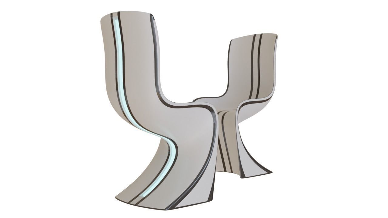 Scifi Chair Futuristic Interior Decoration Low-poly 3D model_27