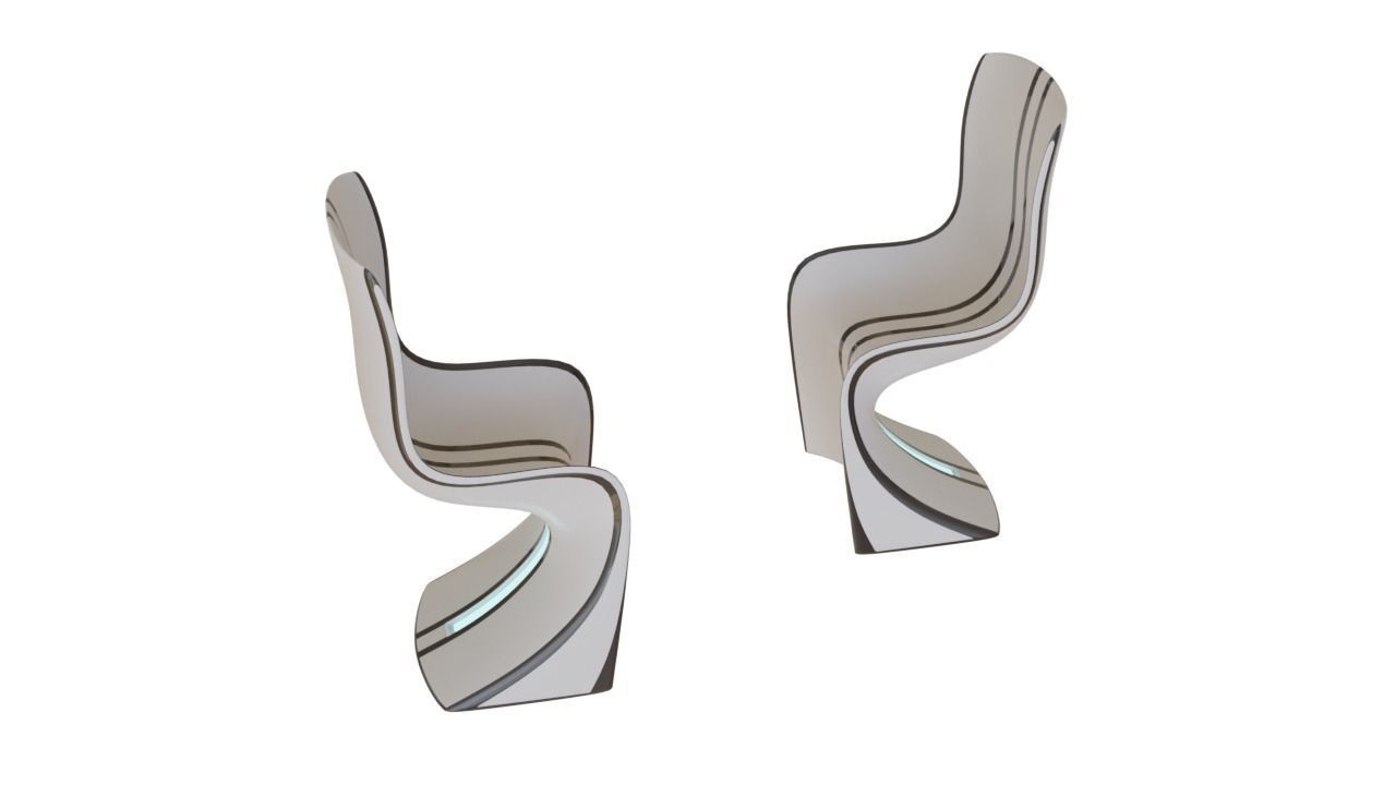 Scifi Chair Futuristic Interior Decoration Low-poly 3D model_6