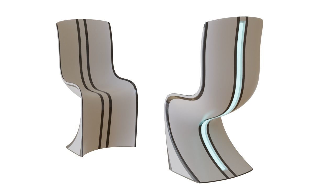 Scifi Chair Futuristic Interior Decoration Low-poly 3D model_2