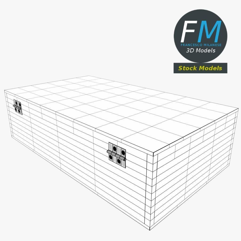 Wooden box with two wine bottles 3D model_8