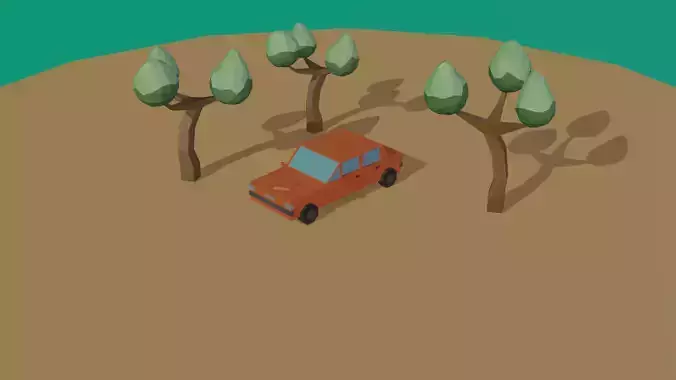 Low Poly Car orange