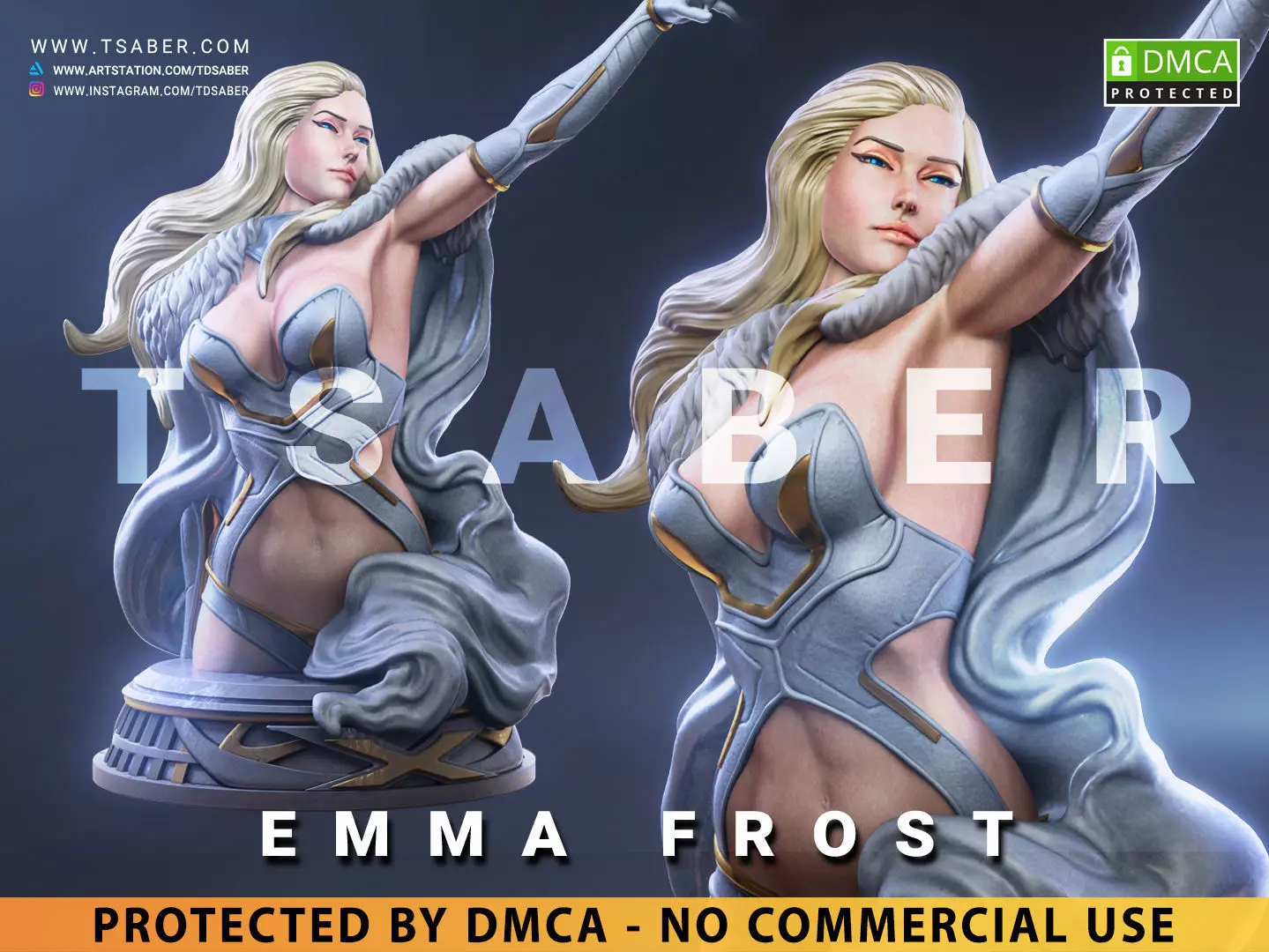 Emma Frost Bust - Xmen Mervel Collectibles 3D print model