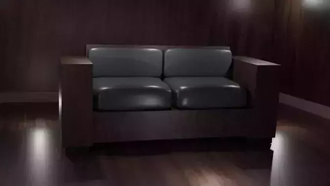 Sofa lowpoly two chairs