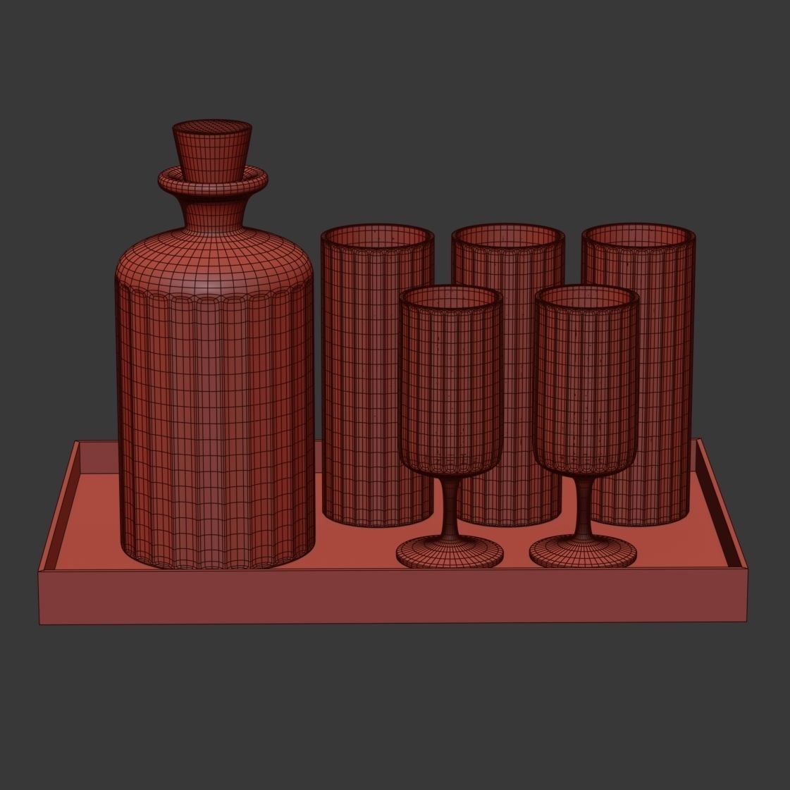 Glass set by Richard Brendon  3D model_4
