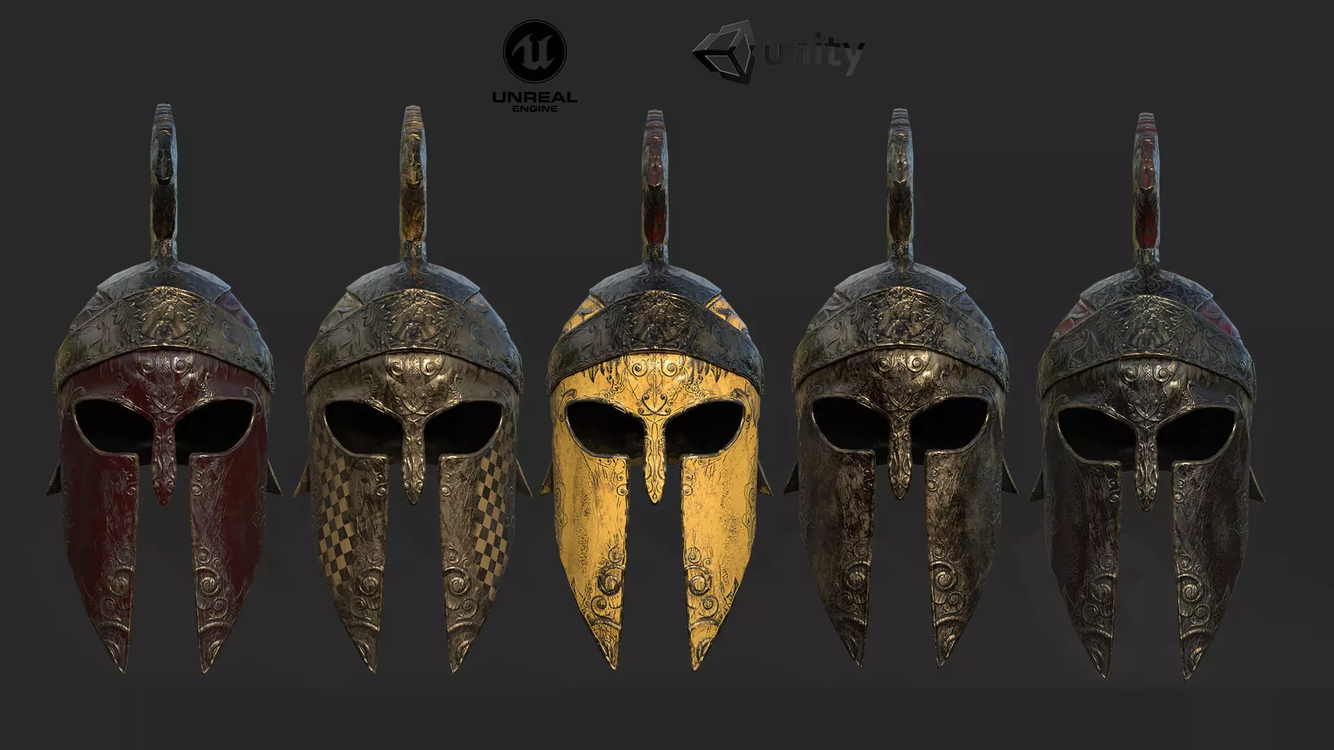 Antique spartan helmet the Corinthian type Low-poly 3D model_0