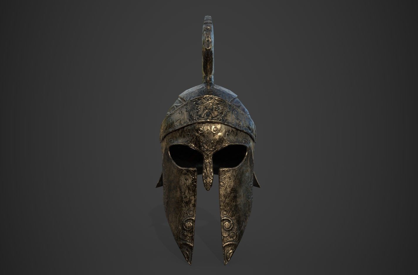 Antique spartan helmet the Corinthian type Low-poly 3D model_22
