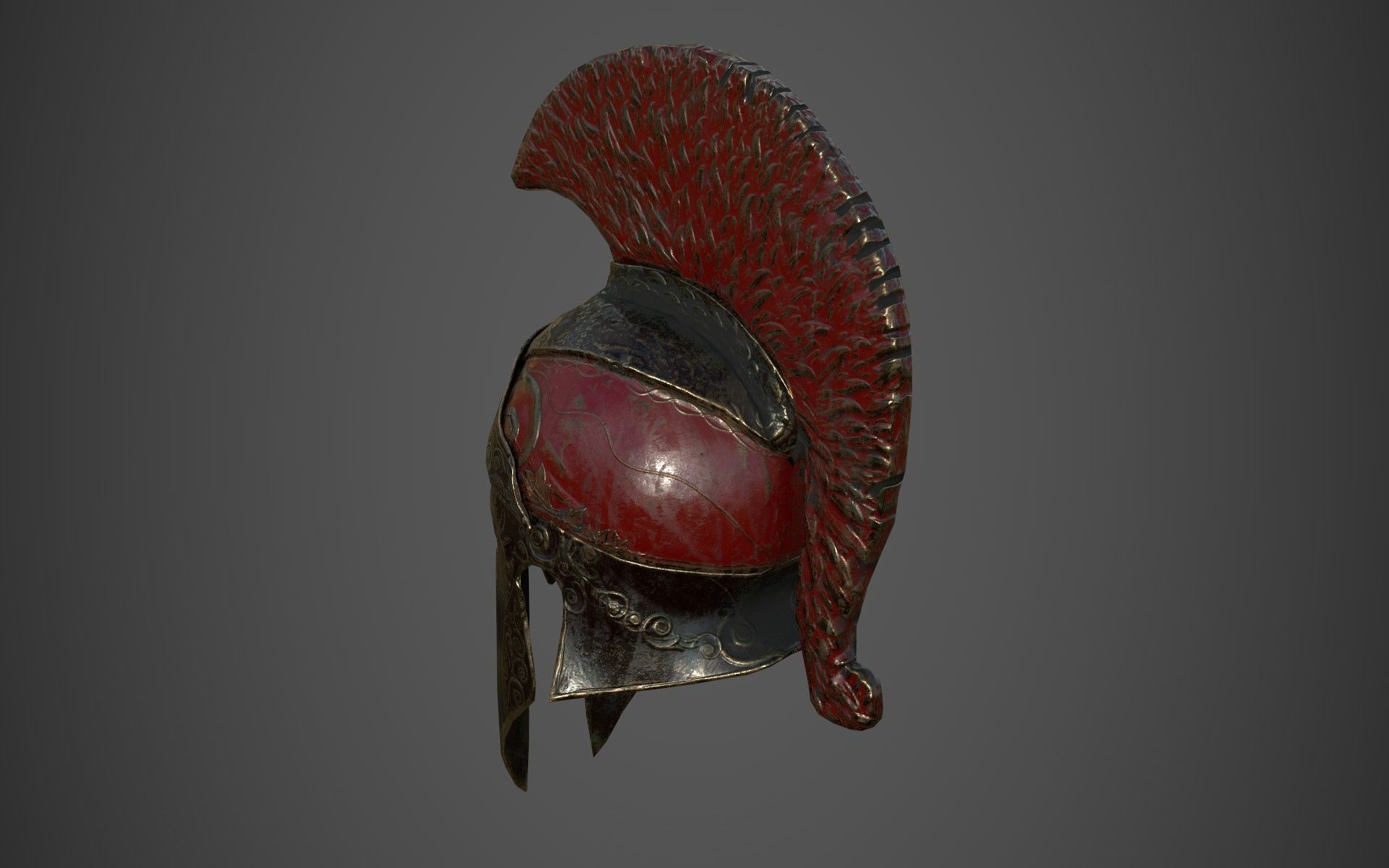 Antique spartan helmet the Corinthian type Low-poly 3D model_31