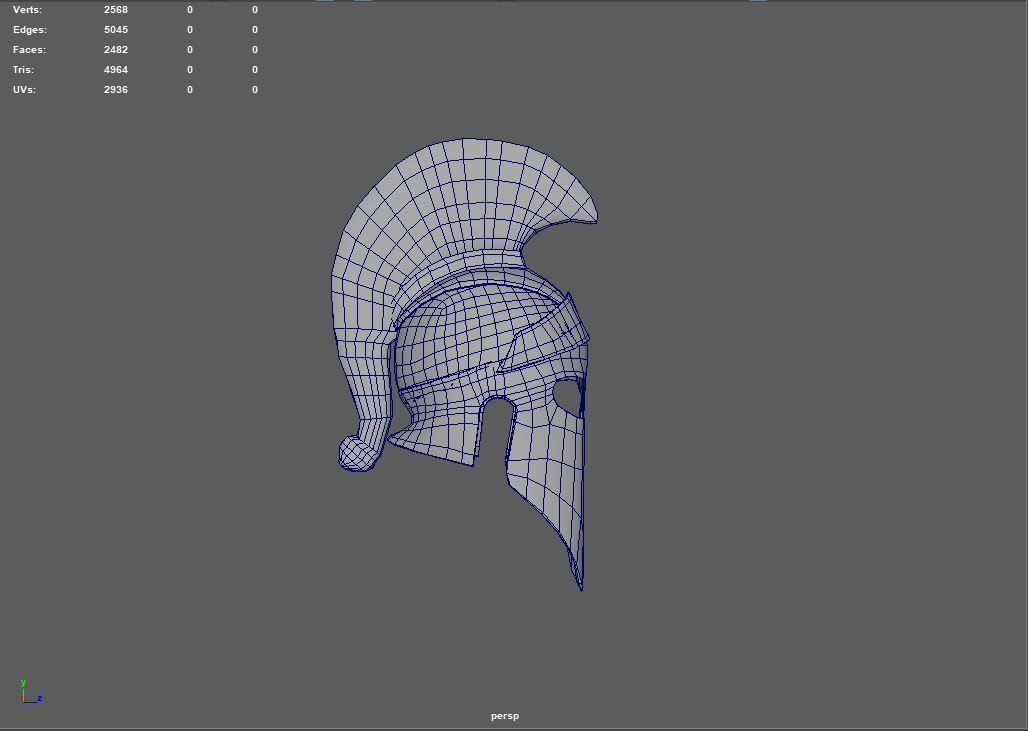 Antique spartan helmet the Corinthian type Low-poly 3D model_35