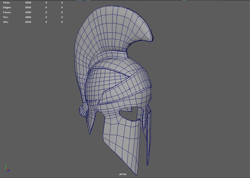 Antique spartan helmet the Corinthian type Low-poly 3D model_38