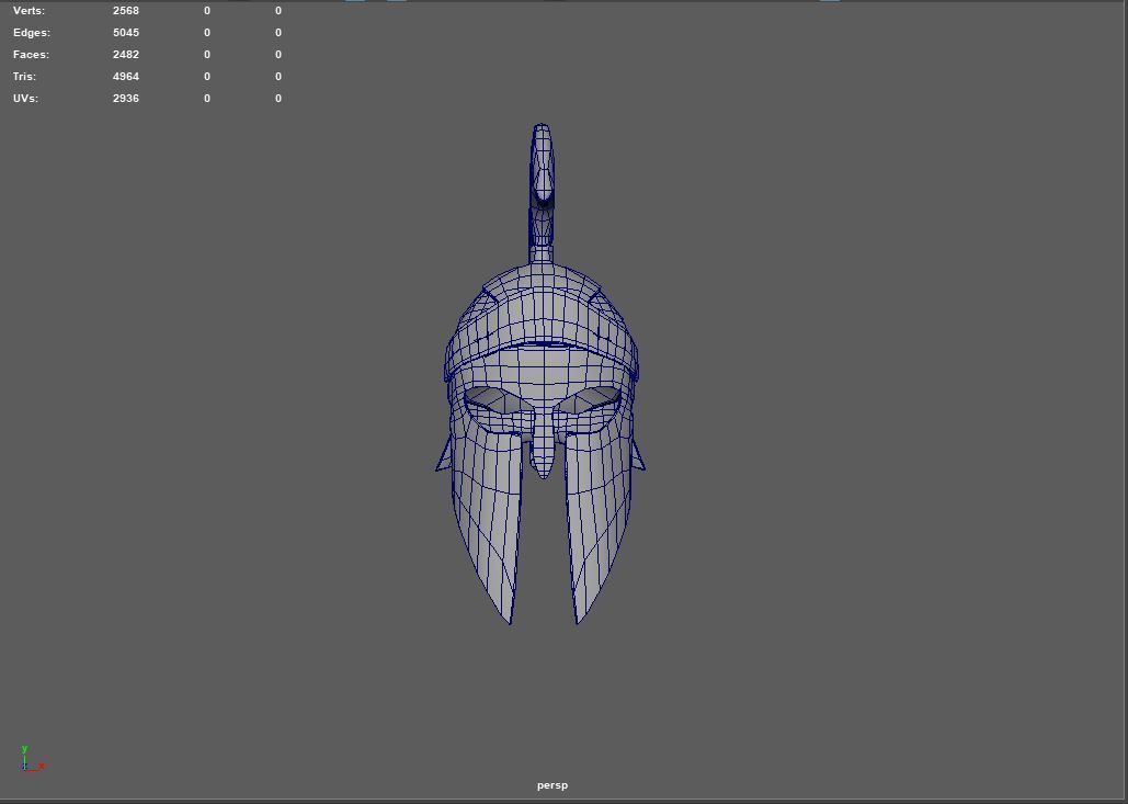 Antique spartan helmet the Corinthian type Low-poly 3D model_34