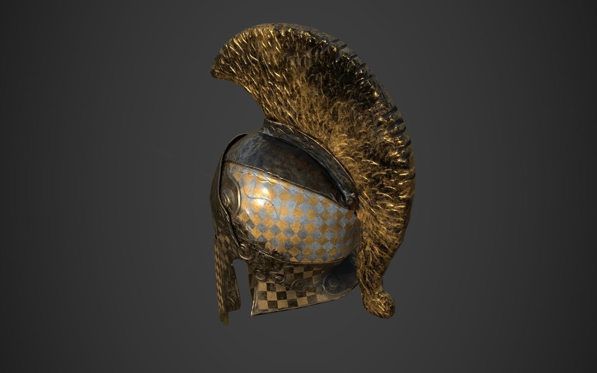 Antique spartan helmet the Corinthian type Low-poly 3D model_16