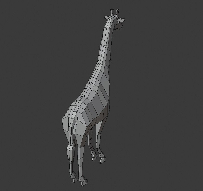 Low Poly Giraffe Free low-poly 3D model_5