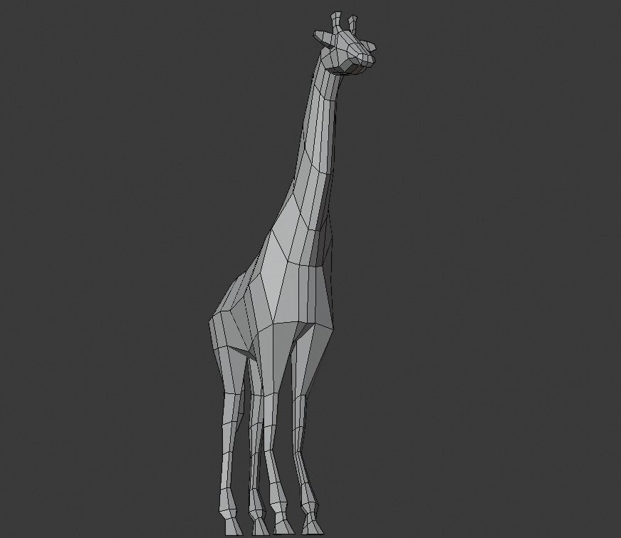 Low Poly Giraffe Free low-poly 3D model_4