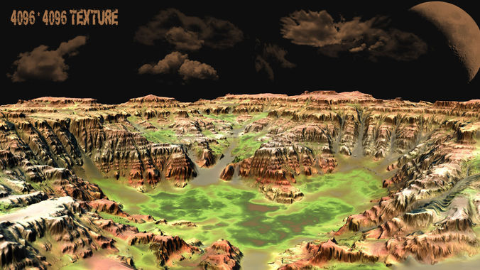Terrain mountain in desert 3D model