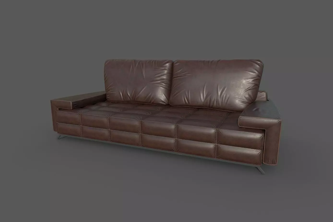 Sofa-11 leather sofa Low-poly 3D model_0