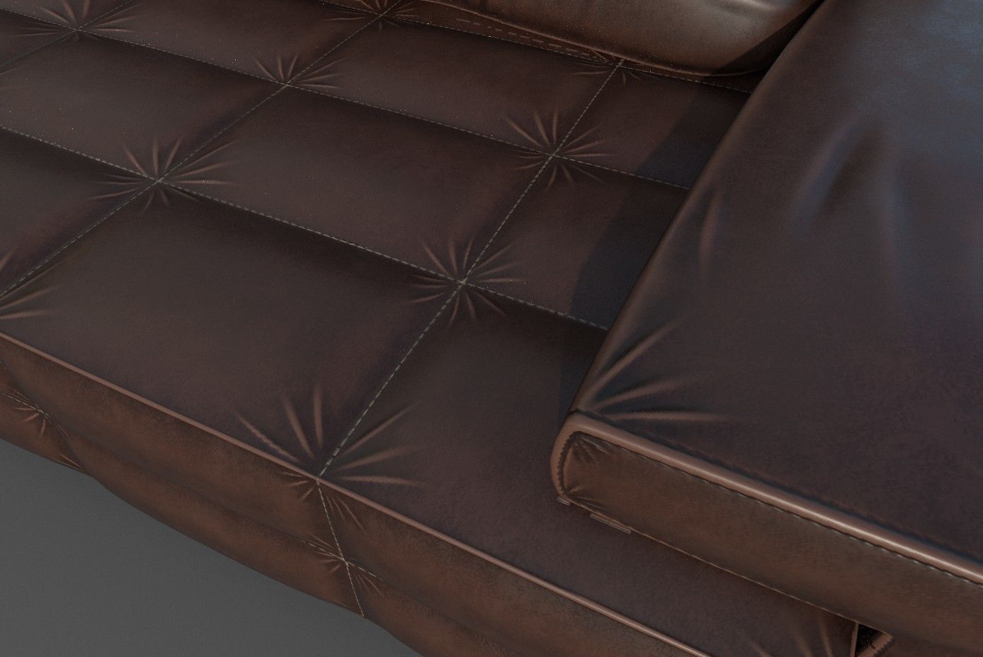 Sofa-11 leather sofa Low-poly 3D model_4