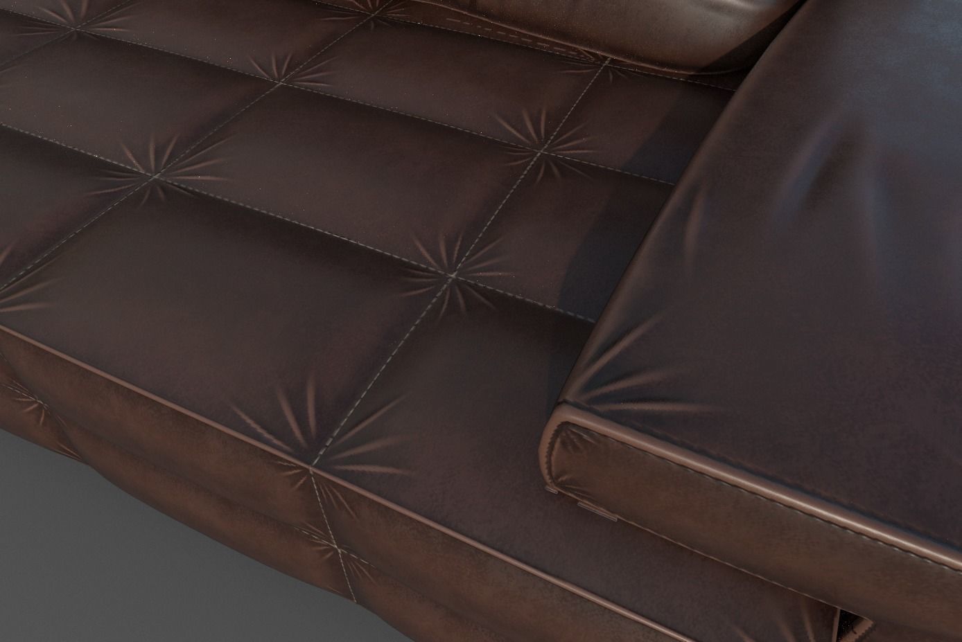 Sofa-11 leather sofa Low-poly 3D model_5