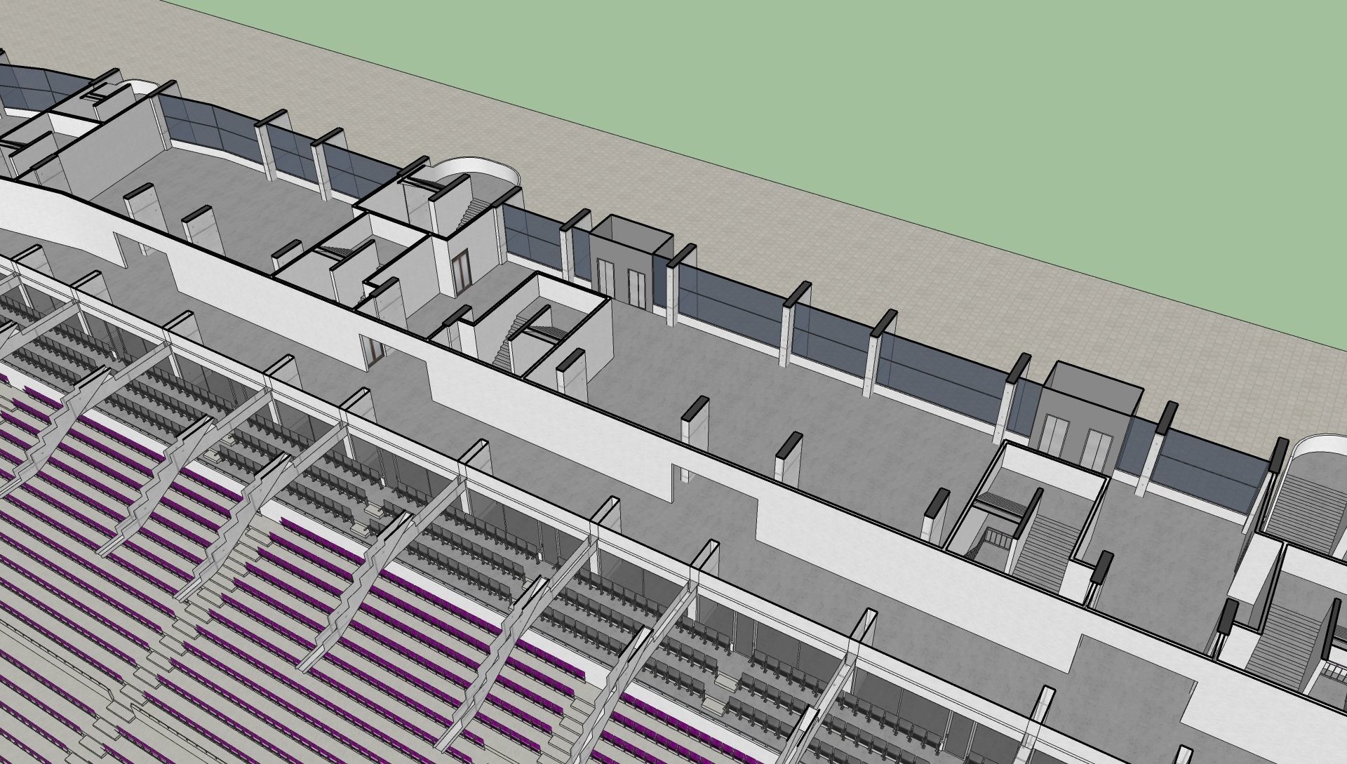 Fictional old stadium 2 - national Rugby arena 3D model_23