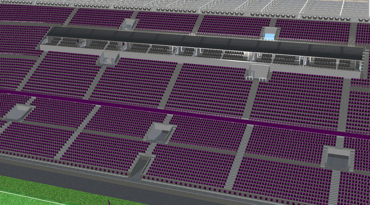 Fictional old stadium 2 - national Rugby arena 3D model_5