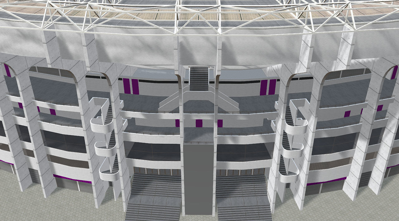 Fictional old stadium 2 - national Rugby arena 3D model_19
