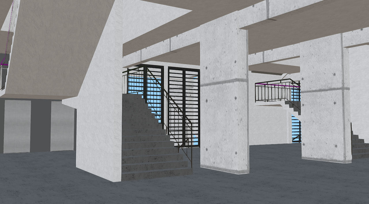 Fictional old stadium 2 - national Rugby arena 3D model_17