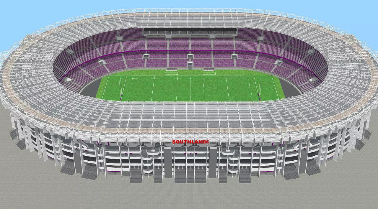 Fictional old stadium 2 - national Rugby arena 3D model_0