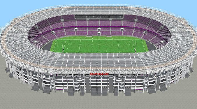 Fictional old stadium 2 - national Rugby arena 3D model