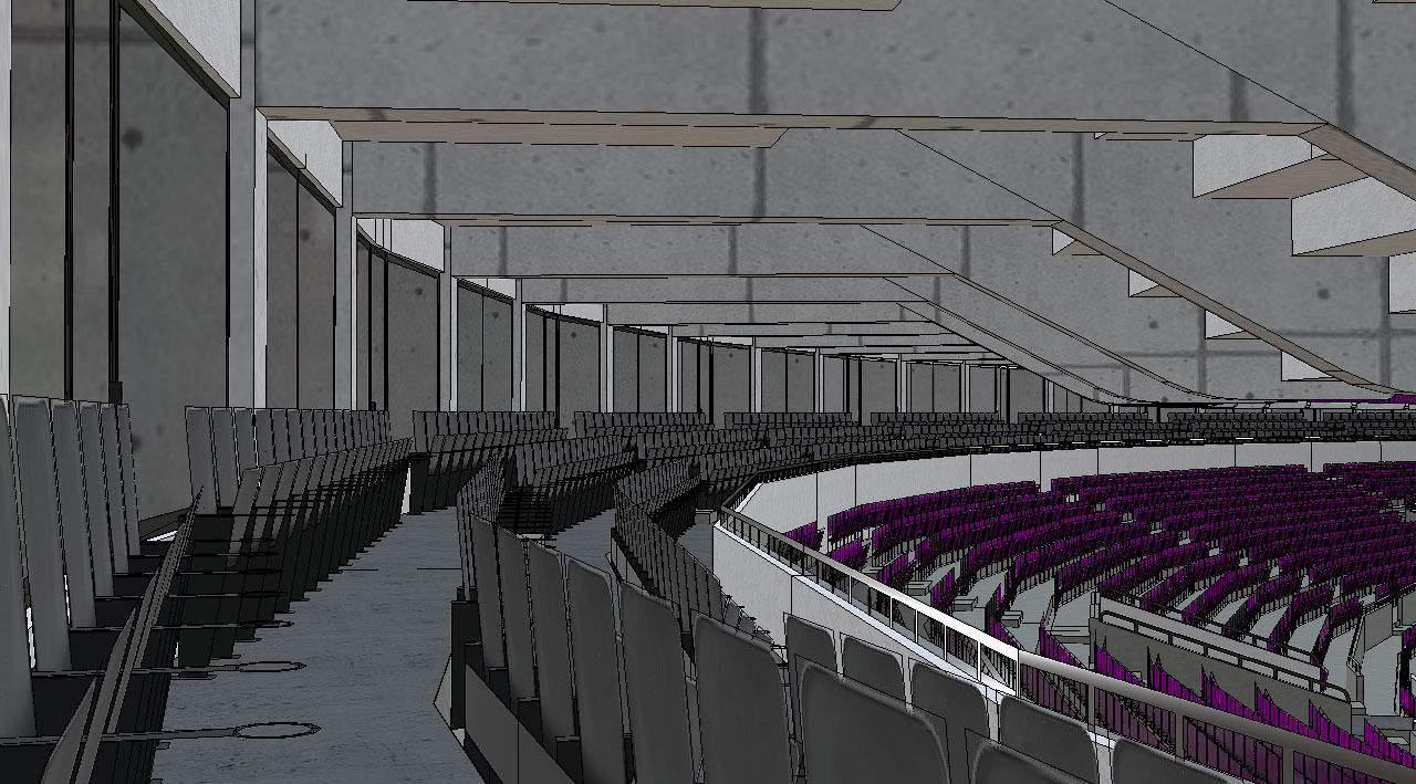 Fictional old stadium 2 - national Rugby arena 3D model_12