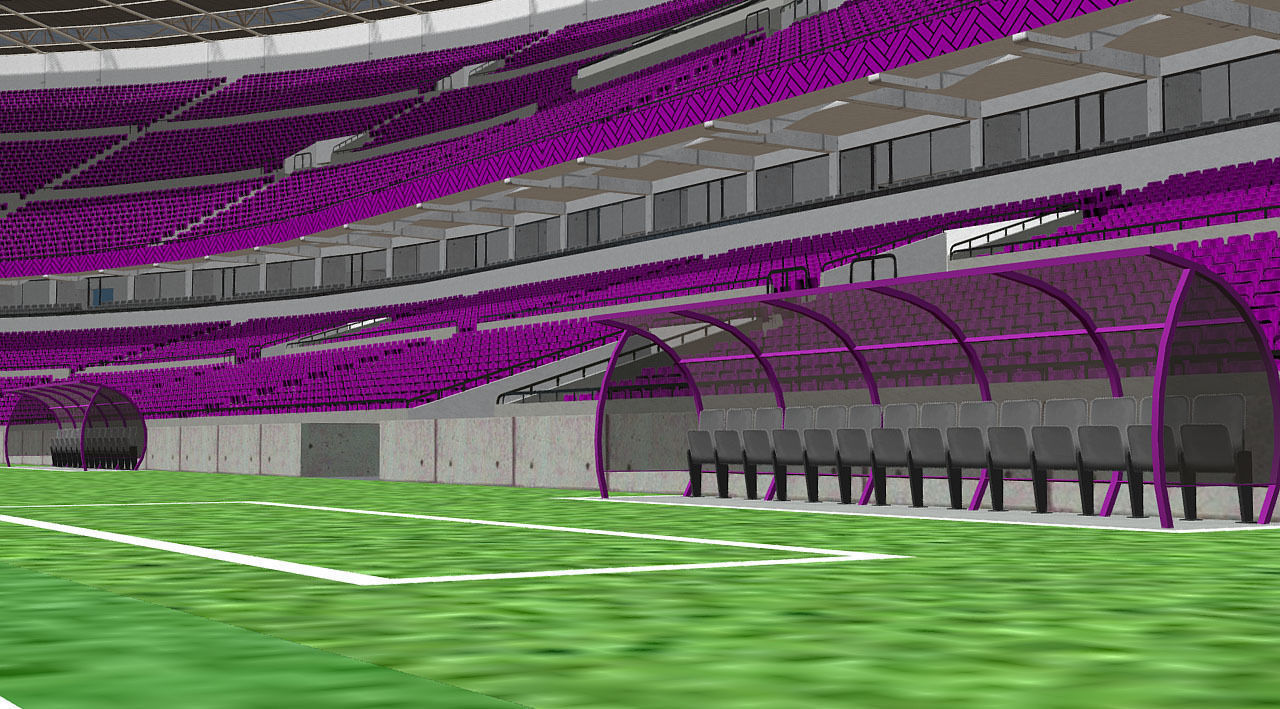 Fictional old stadium 2 - national Rugby arena 3D model_6